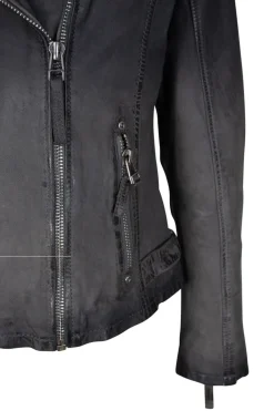 KANDY LAMOV - Lederjacke dusty blue