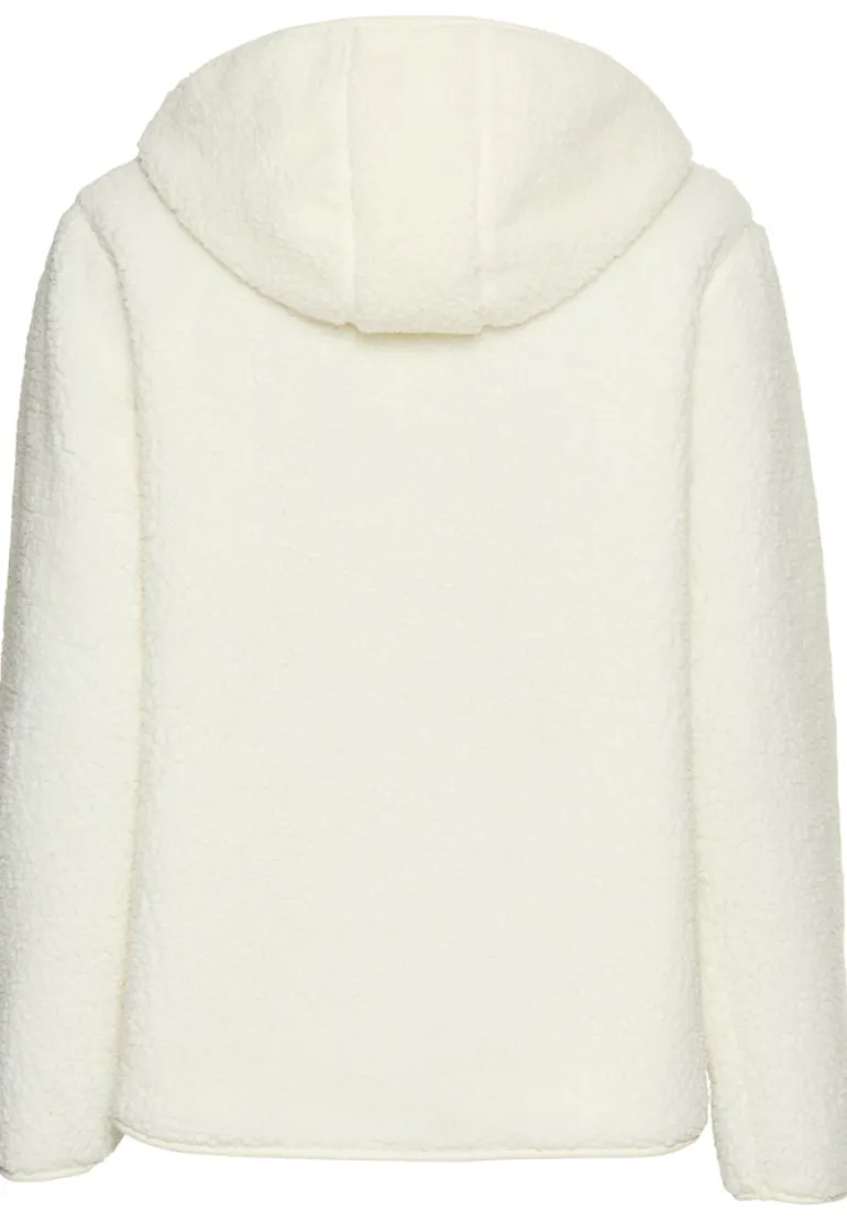 Kapuzenpullover aus Teddyfleece milk white