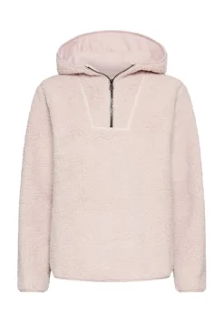 Kapuzenpullover aus Teddyfleece mauve pink
