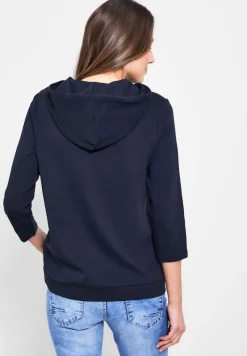 Kapuzenshirt mit Frontprint deep blue