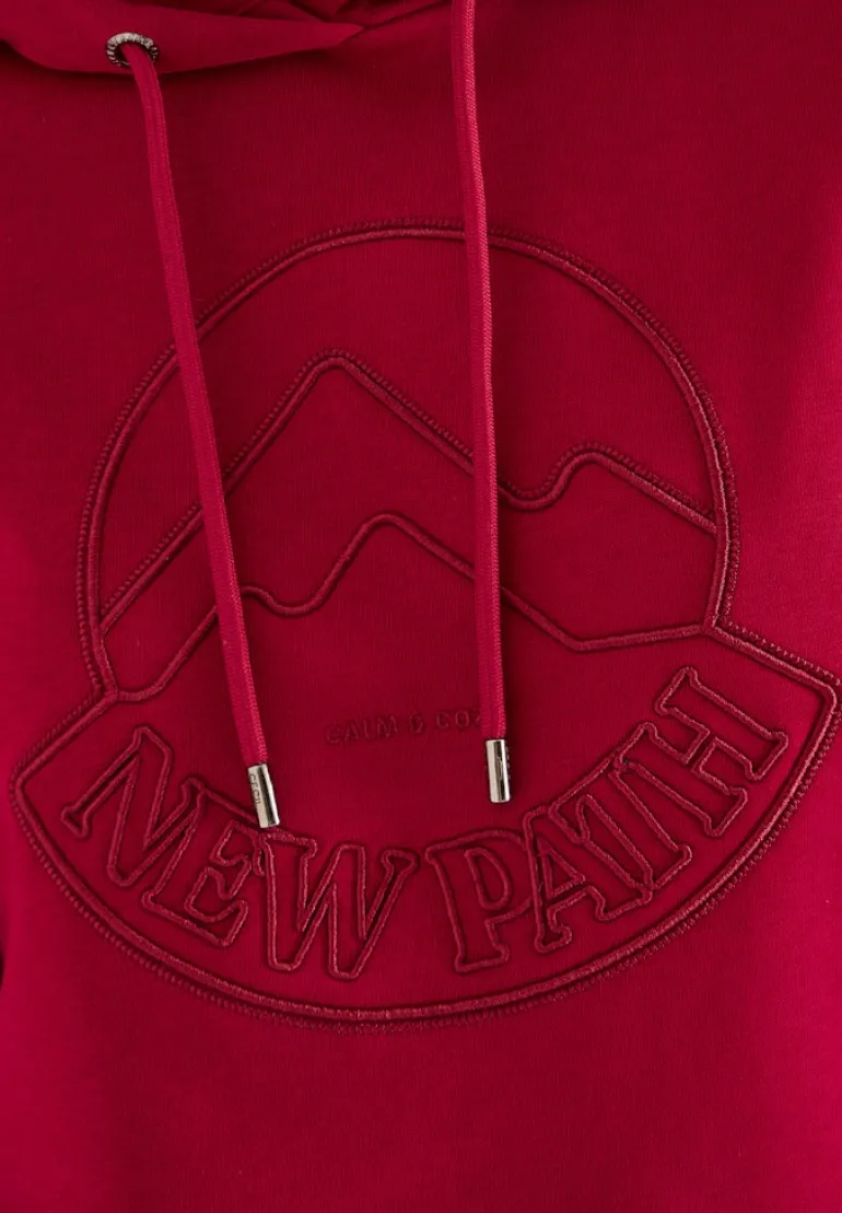 Kapuzenshirt mit Stickerei beaujolais red