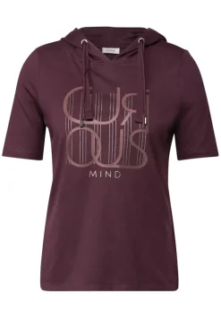 Kapuzenshirt mit Wording mulberry red
