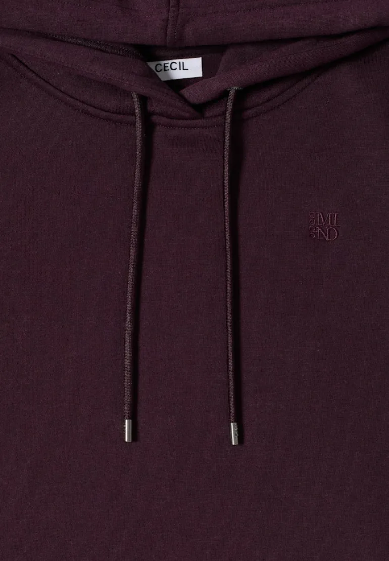 Kapuzen Sweatshirt eggplant red