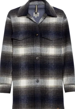 Kariertes Overshirt aus einem Baumwollmix night blue