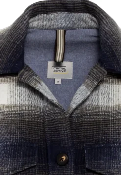 Kariertes Overshirt aus einem Baumwollmix night blue
