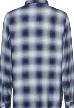 Karobluse aus reiner Viskose blue check