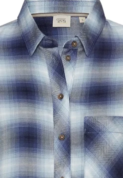 Karobluse aus reiner Viskose blue check