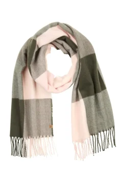 Karoschal mit Fransen mauve pink