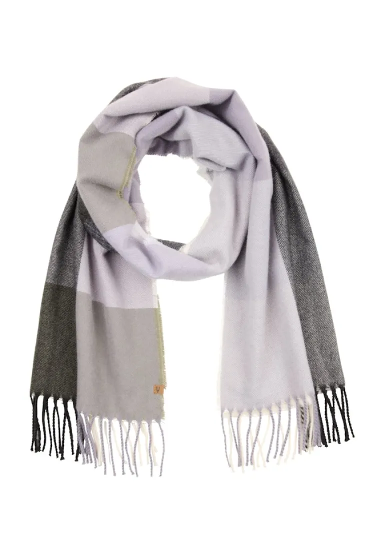 Karoschal mit Fransen misty lilac