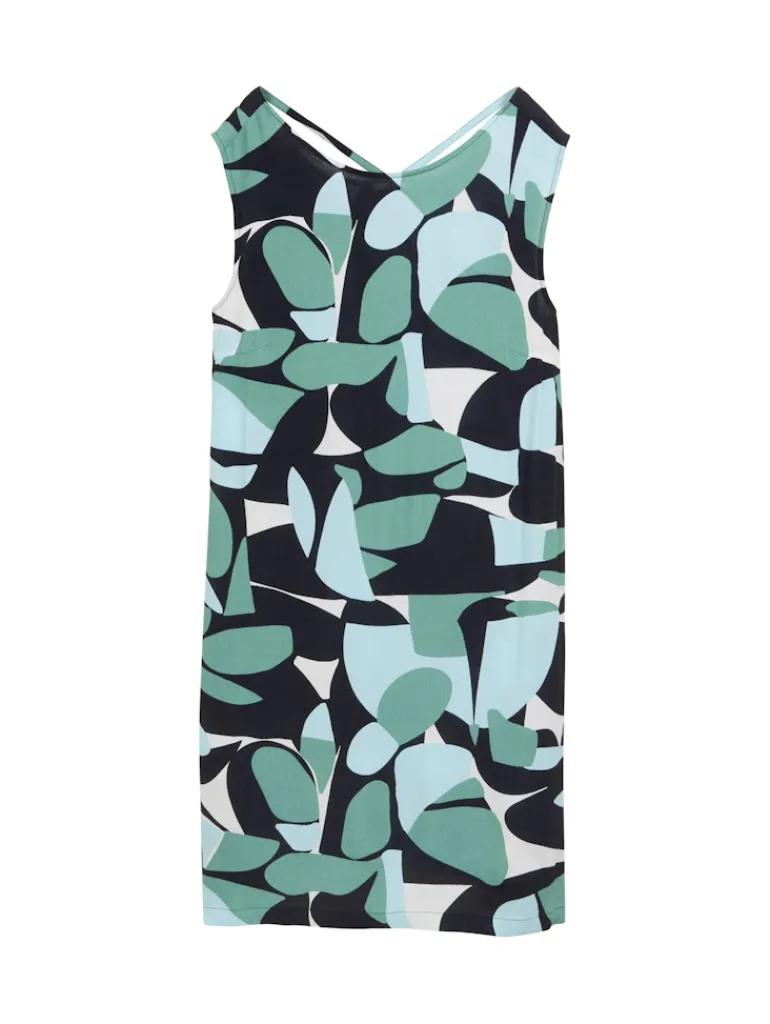 Kleid aus Viskose green dots and shapes design
