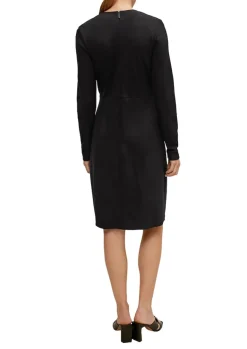 Kleid in Wickeloptik schwarz