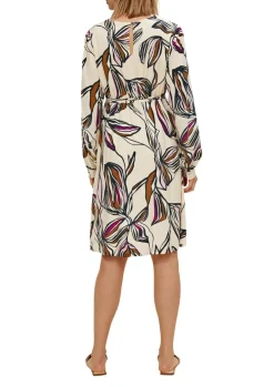 Kleid mit Allover-Print beige