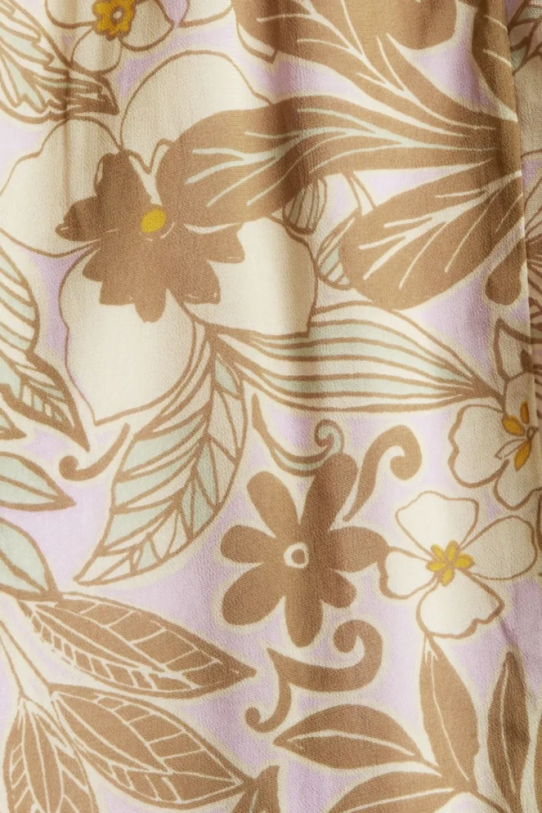 Kleid mit floralem Print beige
