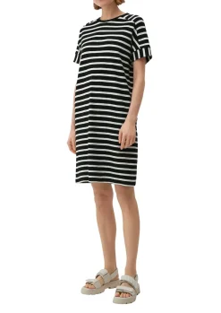 Kleid mit Ringelmuster schwarz
