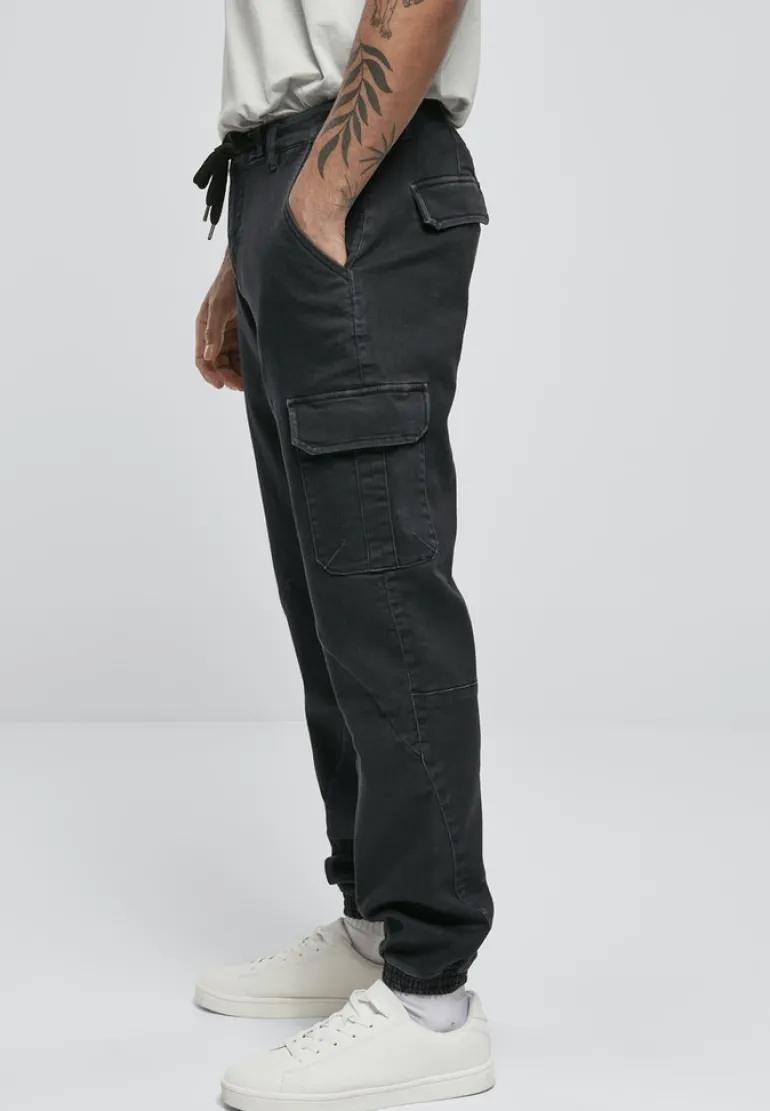 Knitted Cargo Jogging Pants black