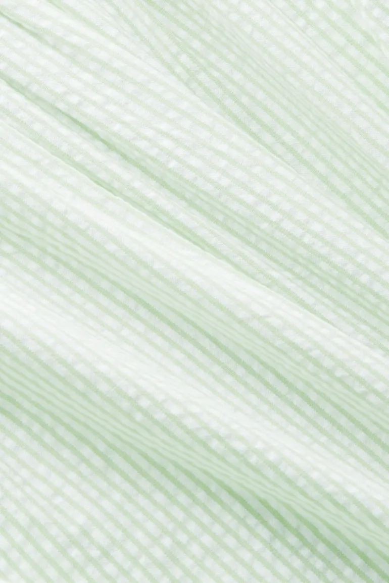 Kurzarm-Bluse Crinkle-Effekt light green