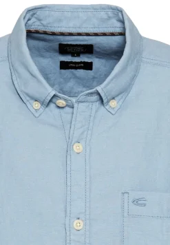 Kurzarmhemd aus einem Baumwoll-Leinenmix smoke blue