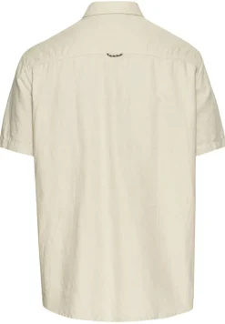 Kurzarmhemd aus einem Baumwoll-Leinenmix beige
