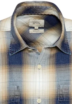 Kurzarmhemd mit Karomuster dark navy