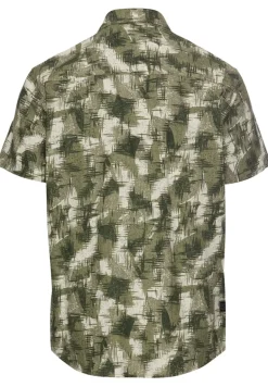 Kurzarmhemd mit Strukturmuster dusty khaki