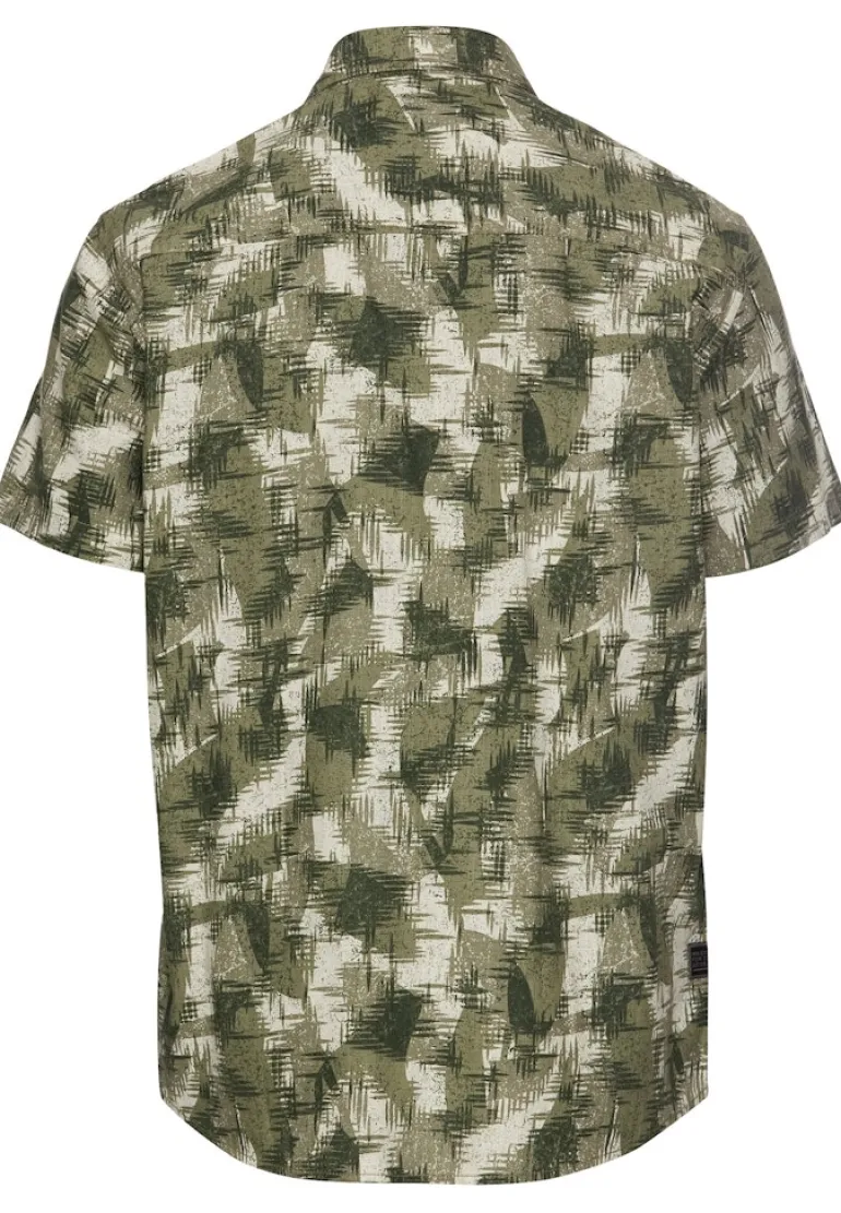 Kurzarmhemd mit Strukturmuster dusty khaki