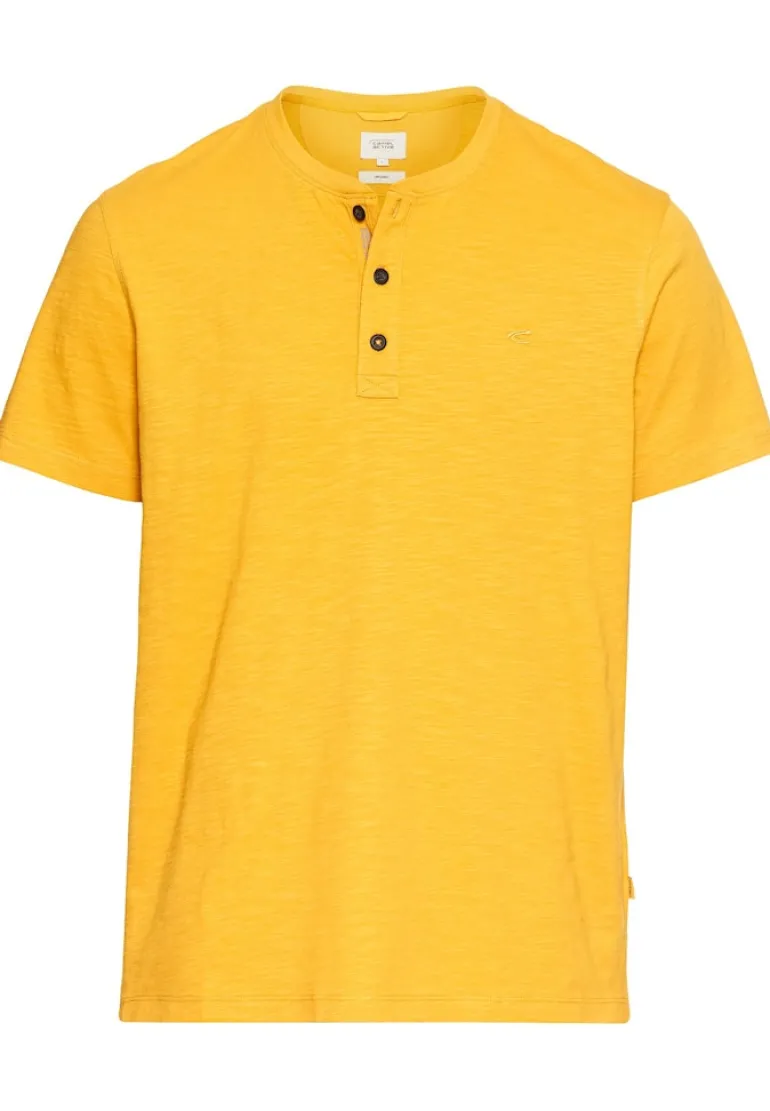 Kurzarm Henley aus Organic Cotton sunflower