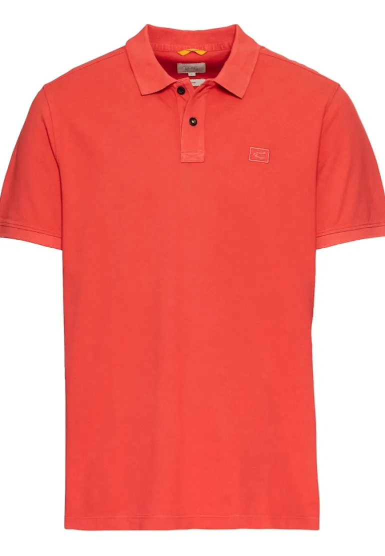 Kurzarm Poloshirt aus Baumwolle sunfaded red