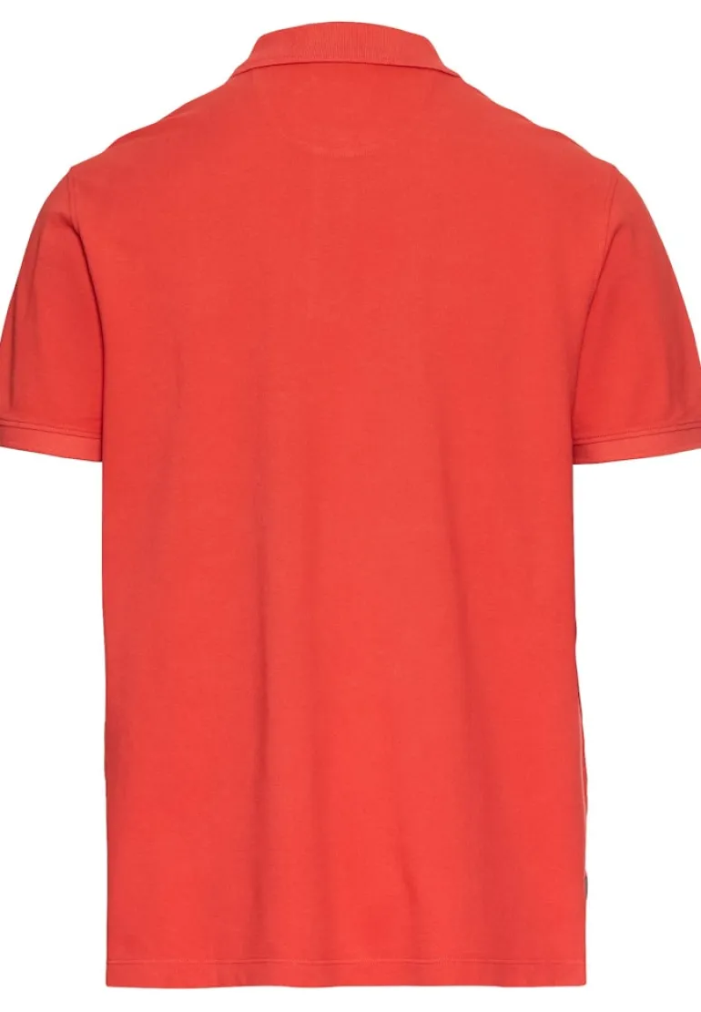 Kurzarm Poloshirt aus Baumwolle sunfaded red