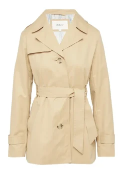 Kurzer Trench mit Gürtel brown