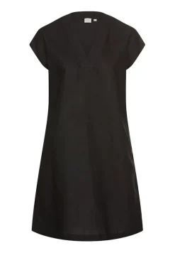 Kurzes Sommerkleid mit V-Ausschnitt caviar