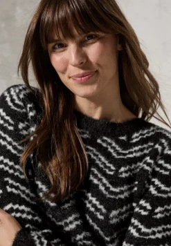 Kuscheliger Jaquard Pullover black