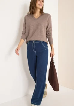 Kuscheliger V-Neck Pullover chocolate mousse melange