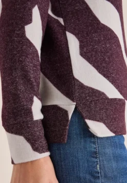 Kuscheliges Shirt mit Muster eggplant red melange