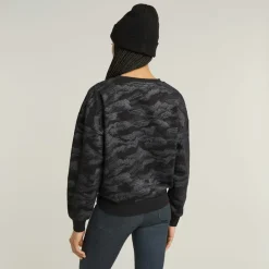 Lace aop loose r sw wmn dk black lace wave