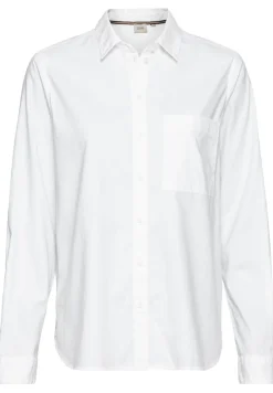 Langarm Bluse aus reiner Baumwolle milk white
