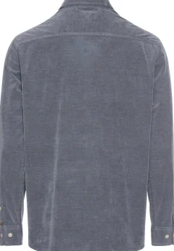 Langarm Hemd in Regular Fit aus Cord denim blue