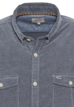 Langarm Hemd in Regular Fit aus Cord denim blue