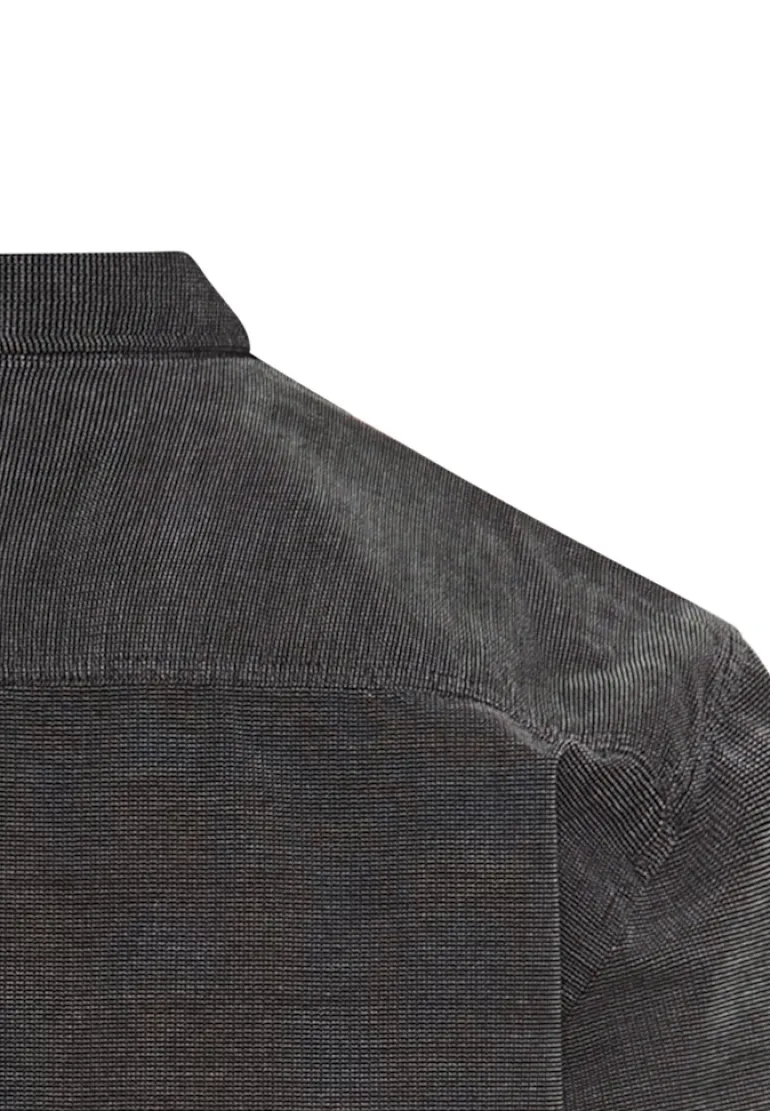 Langarmhemd mit aufgesetzten Taschen asphalt