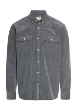 Langarmhemd mit aufgesetzten Taschen tinted blue