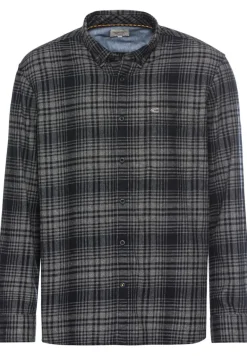 Langarmhemd mit Karomuster rock grey