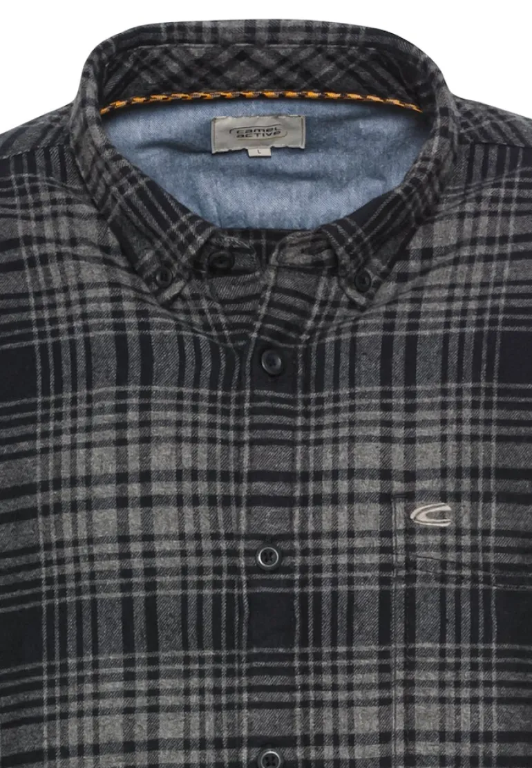 Langarmhemd mit Karomuster rock grey