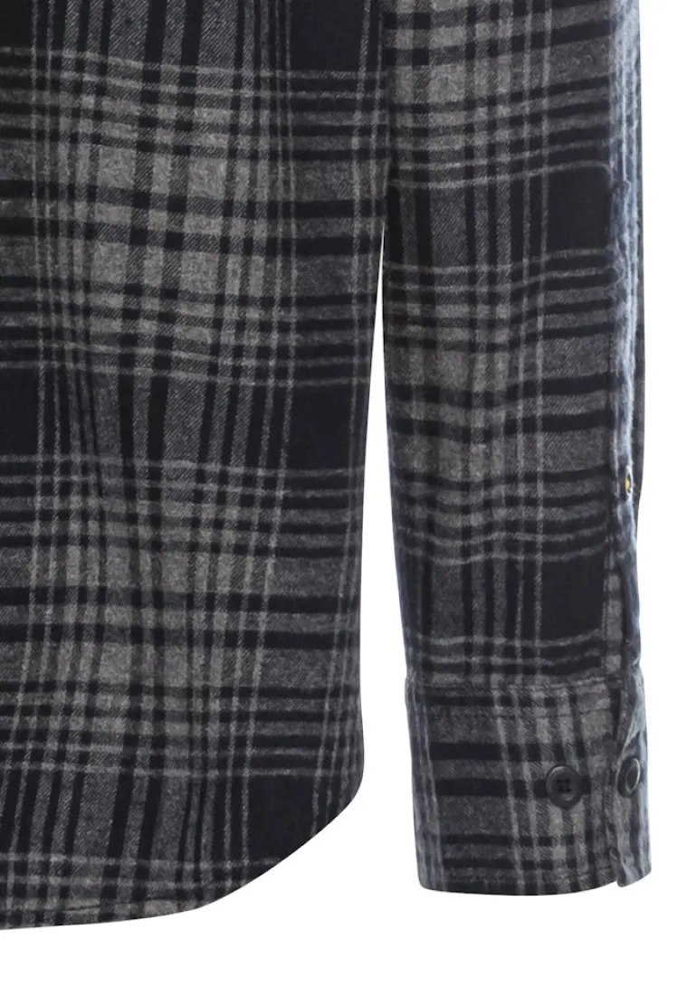 Langarmhemd mit Karomuster rock grey