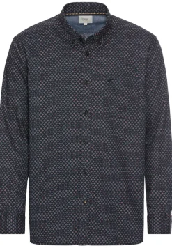 Langarmhemd mit Minimal-Print night blue