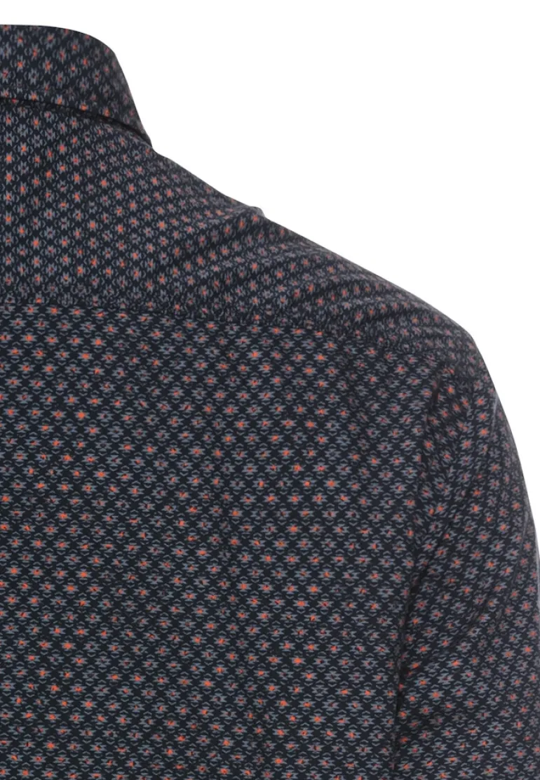 Langarmhemd mit Minimal-Print night blue