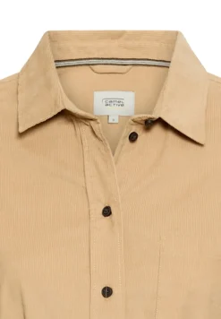 Langarmkleid mit Taillengürtel caramel