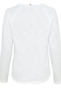 Langarmshirt aus reiner Baumwolle offwhite