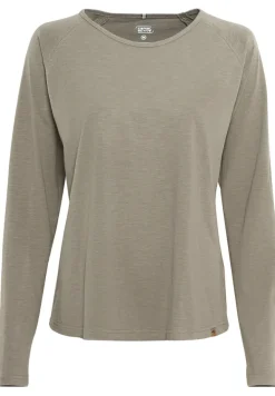 Langarmshirt aus reiner Baumwolle light khaki