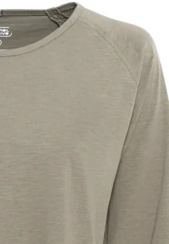 Langarmshirt aus reiner Baumwolle light khaki