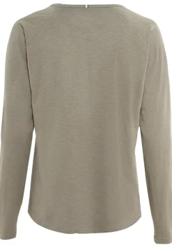 Langarmshirt aus reiner Baumwolle light khaki