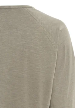 Langarmshirt aus reiner Baumwolle light khaki